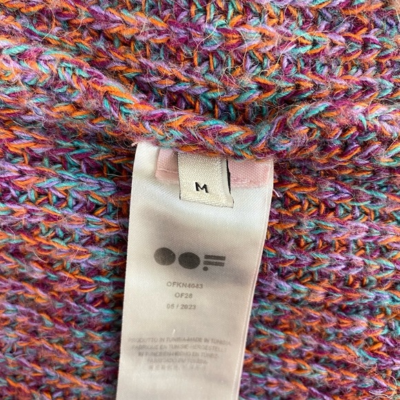 OOF Wear Oversized Sweater Mock Neck Long Sleeve in Burgundy Tweed Size Medium - Picture 9 of 11